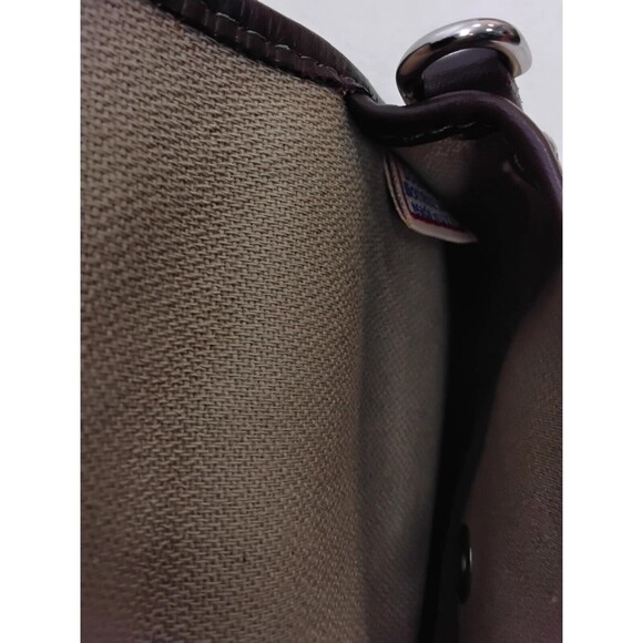 Dooney & Bourke Signature DB Logo Brown Wristlet Pouch Snap Front Leather Strap - Picture 3 of 3